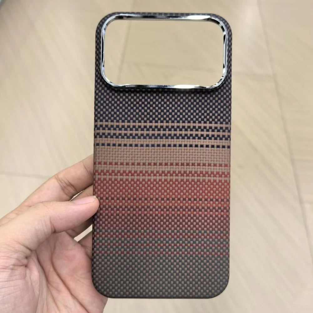 Luxury iPhone Case — Slim Aramid Fiber MagSafe Cover with Lightweight Case-Less Touch Feel and Durable Protective Design