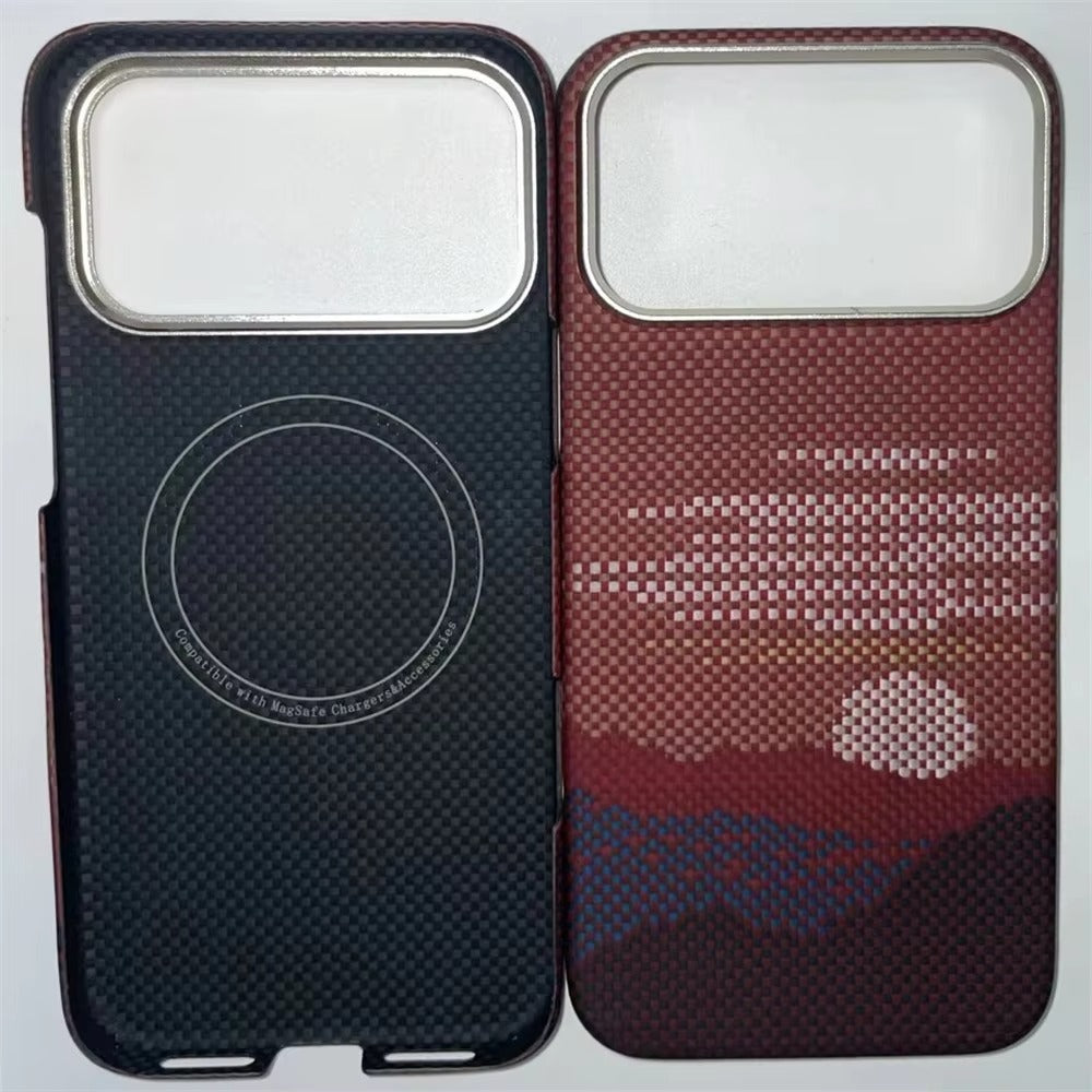 Luxury iPhone Case — Slim Aramid Fiber MagSafe Cover with Lightweight Case-Less Touch Feel and Durable Protective Design