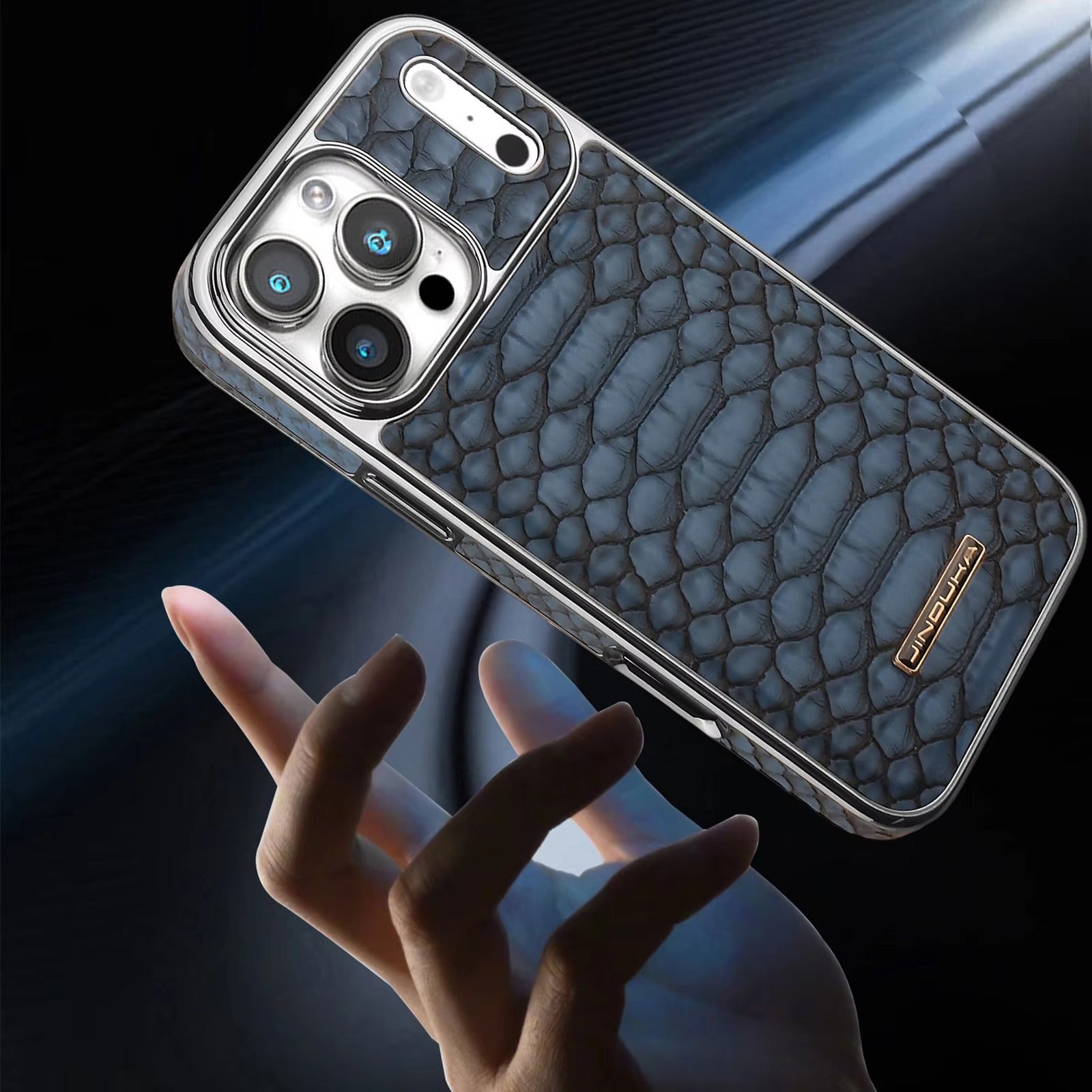 Luxury iPhone Case — Snake-Pattern Leather Cover with Soft Flannel Inner Lining, Premium Protective Design & Stylish Fashion Finish