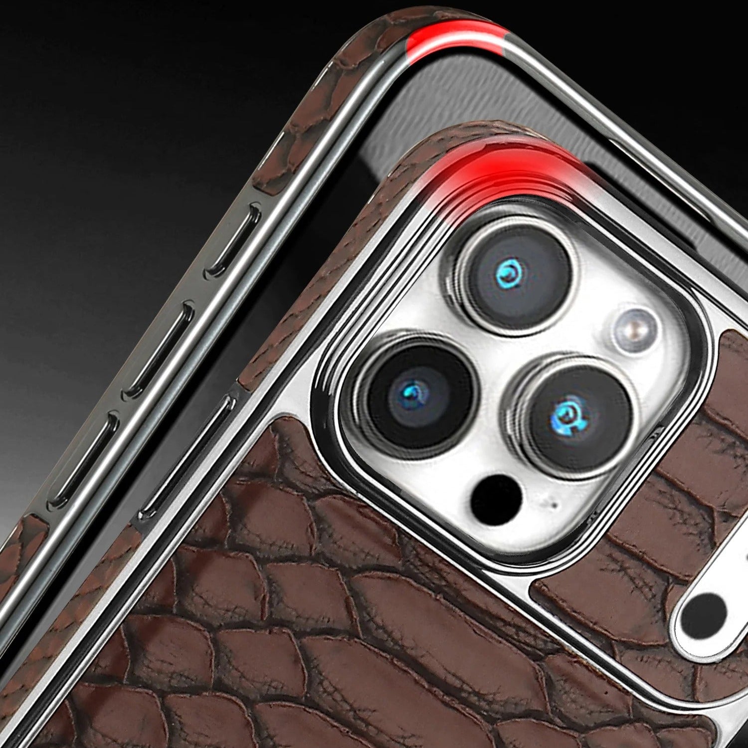 Luxury iPhone Case — Snake-Pattern Leather Cover with Soft Flannel Inner Lining, Premium Protective Design & Stylish Fashion Finish