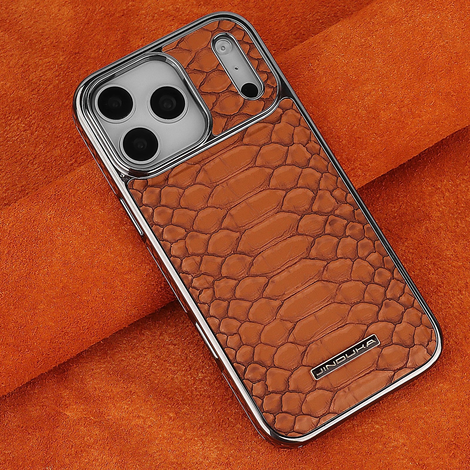 Luxury iPhone Case — Snake-Pattern Leather Cover with Soft Flannel Inner Lining, Premium Protective Design & Stylish Fashion Finish