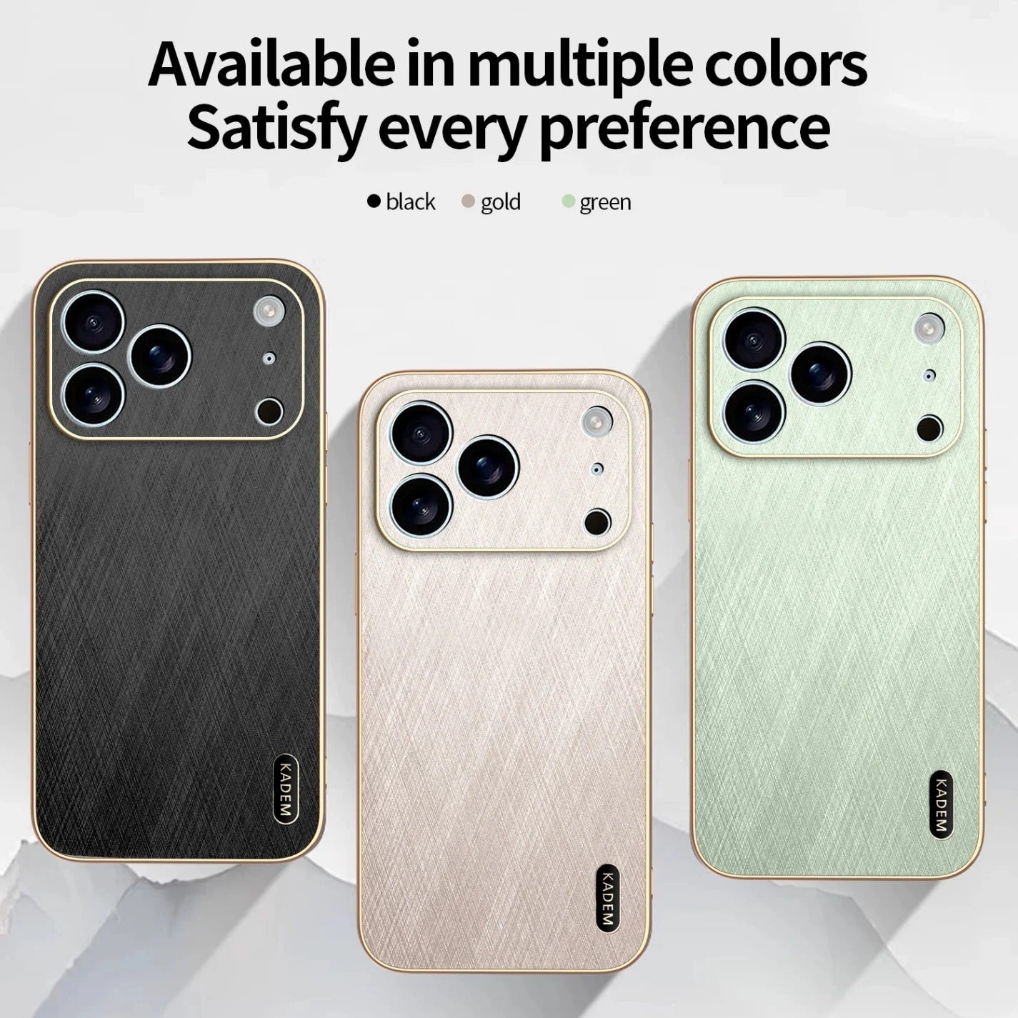 Luxury iPhone Case — Thin Electroplated Golden-Thread PU Leather Cover with Shockproof Anti-Fingerprint Anti-Scratch Protection & Lightweight Non-Slip Design