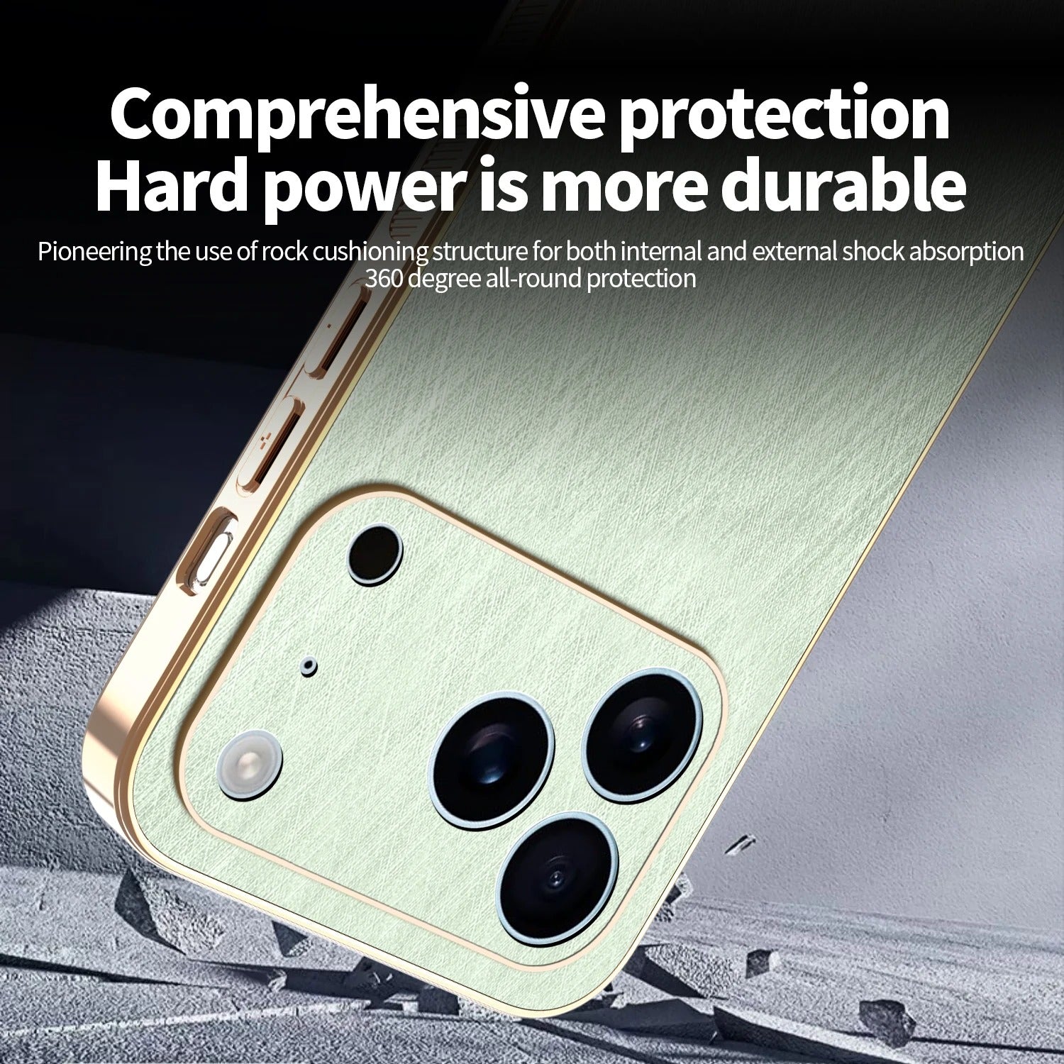 Luxury iPhone Case — Thin Electroplated Golden-Thread PU Leather Cover with Shockproof Anti-Fingerprint Anti-Scratch Protection & Lightweight Non-Slip Design
