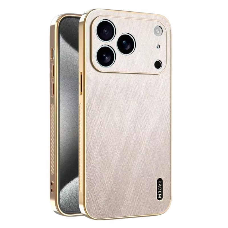Luxury iPhone Case — Thin Electroplated Golden-Thread PU Leather Cover with Shockproof Anti-Fingerprint Anti-Scratch Protection & Lightweight Non-Slip Design
