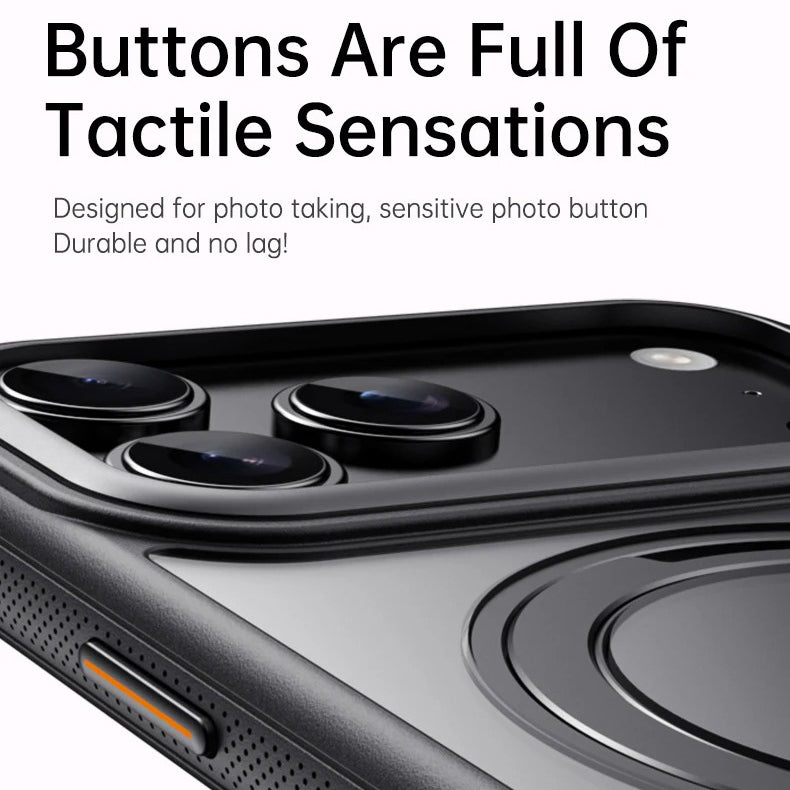 Luxury iPhone Case — Transparent MagSafe Magnetic Cover with 360° Rotating Ring Stand, Shockproof TPU+PC Protection and Kickstand Design