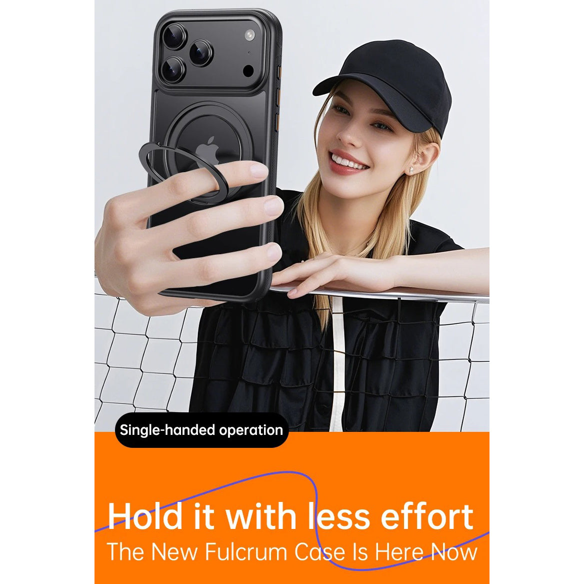 Luxury iPhone Case — Transparent MagSafe Magnetic Cover with 360° Rotating Ring Stand, Shockproof TPU+PC Protection and Kickstand Design