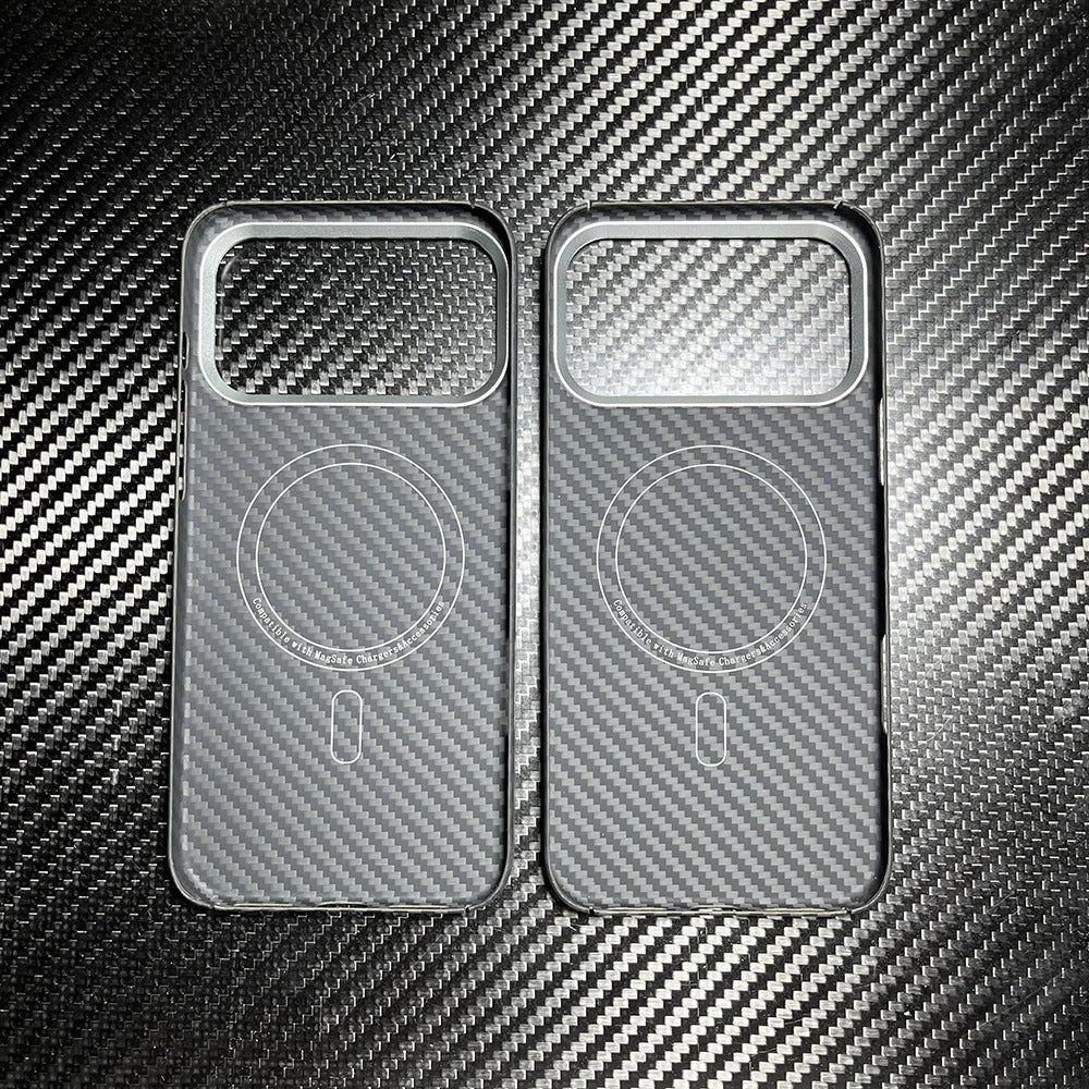 Luxury iPhone Case — Ultra-Thin Aramid Carbon Fiber MagSafe Cover with Full-Coverage Lightweight Protection and Durable Scratch-Resistant Texture