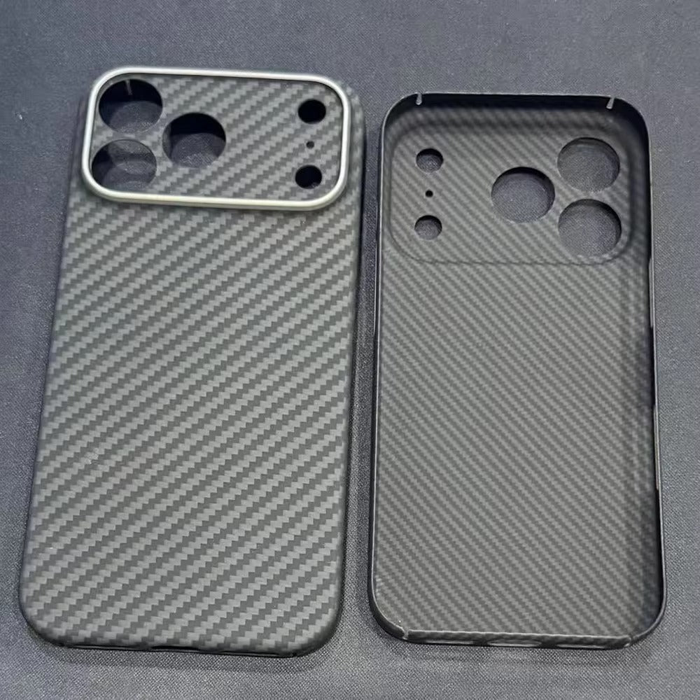 Luxury iPhone Case — Ultra-Thin Aramid Carbon Fiber MagSafe Cover with Full-Coverage Lightweight Protection and Durable Scratch-Resistant Texture