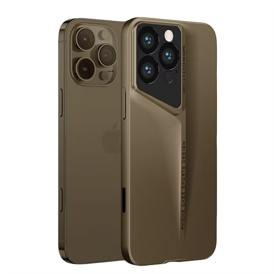 Luxury iPhone Case — Ultra-Thin Blade Titanium-Style Cover with Shockproof Lens Protection, Lightweight Non-Slip Design & Skin-Safe Fashion Finish
