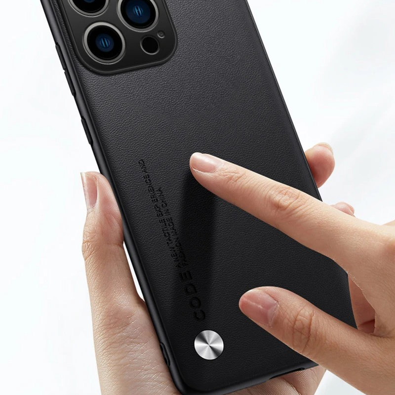 Luxury iPhone Case — Ultra-Thin Leather Soft Back Cover with Shockproof Anti-Fingerprint Non-Slip Plain Design