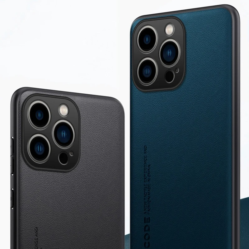 Luxury iPhone Case — Ultra-Thin Leather Soft Back Cover with Shockproof Anti-Fingerprint Non-Slip Plain Design