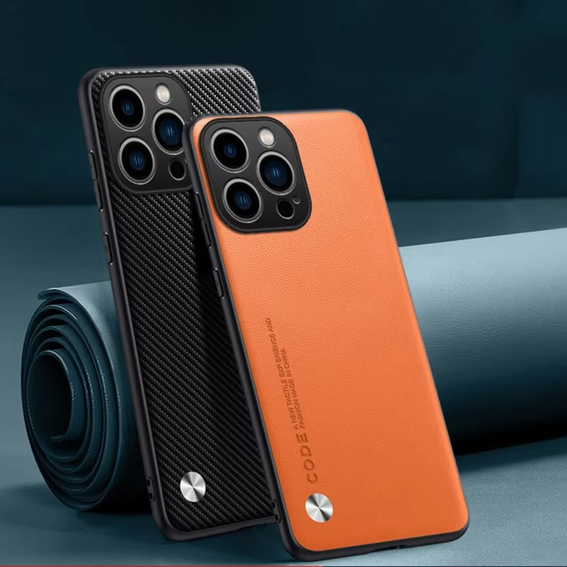 Luxury iPhone Case — Ultra-Thin Leather Soft Back Cover with Shockproof Anti-Fingerprint Non-Slip Plain Design