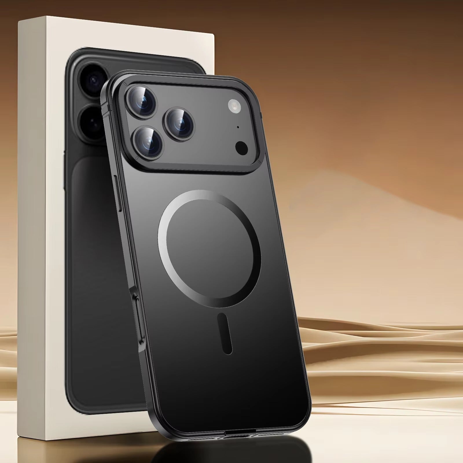 Luxury iPhone Case — Ultra-Thin Metal Alloy Bezel with Frosted Magnetic Back Cover, Shockproof PC+TPU Protective Design