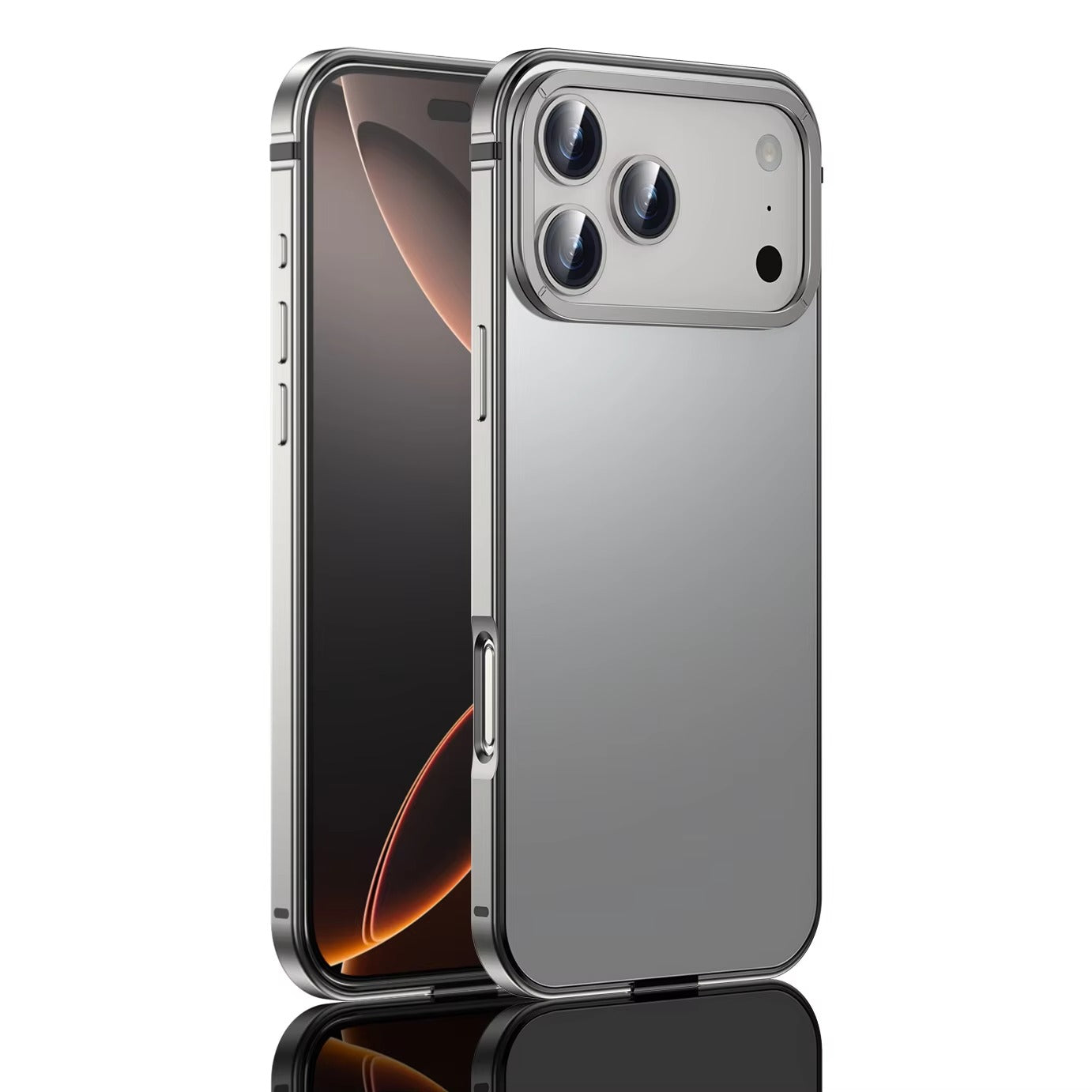 Luxury iPhone Case — Ultra-Thin Metal Alloy Bezel with Frosted Magnetic Back Cover, Shockproof PC+TPU Protective Design