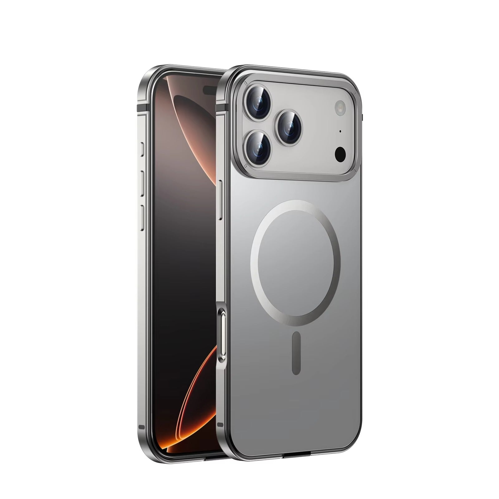 Luxury iPhone Case — Ultra-Thin Metal Alloy Bezel with Frosted Magnetic Back Cover, Shockproof PC+TPU Protective Design