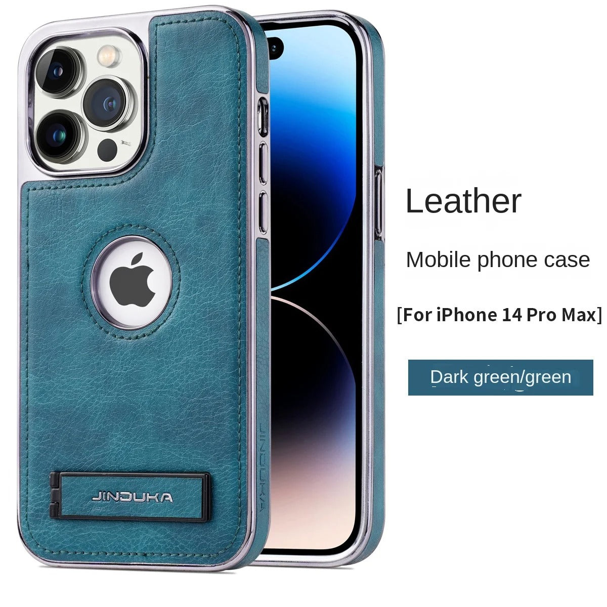 Luxury iPhone Case — Ultra-Thin PU Leather Cover with Invisible Fold Kickstand, Electroplated Bezel, Anti-Fingerprint Anti-Scratch Dustproof Non-Slip Design