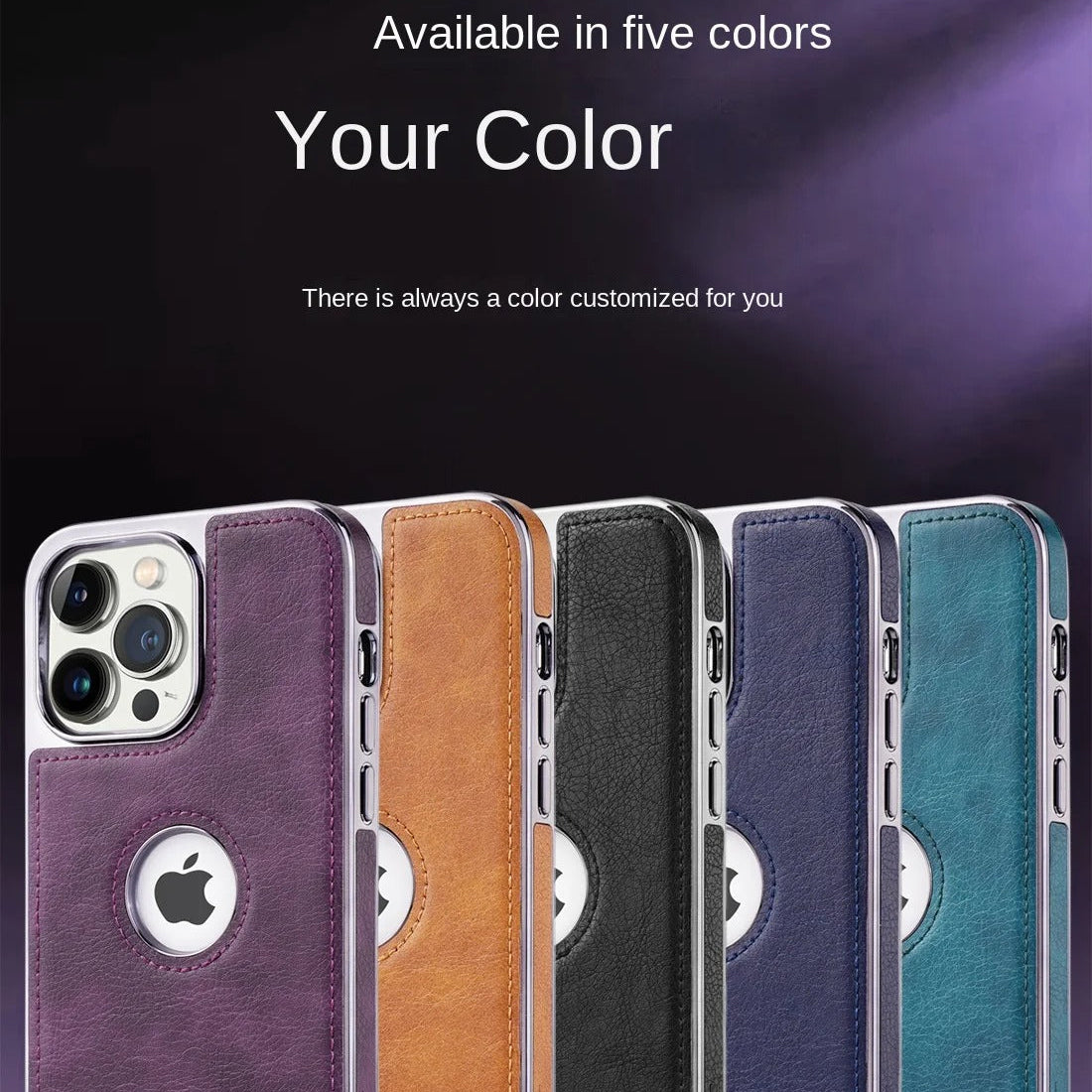 Luxury iPhone Case — Ultra-Thin PU Leather Cover with Invisible Fold Kickstand, Electroplated Bezel, Anti-Fingerprint Anti-Scratch Dustproof Non-Slip Design