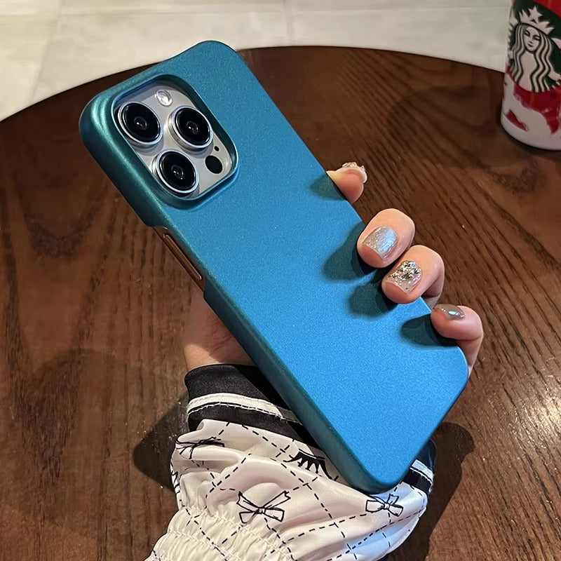 Luxury iPhone Case — Ultra-Thin, Anti-Fingerprint, Anti-Scratch, Dustproof, Lightweight Matte Hard PC Back Cover with Non-Slip Solid-Color Half-Wrapped Design