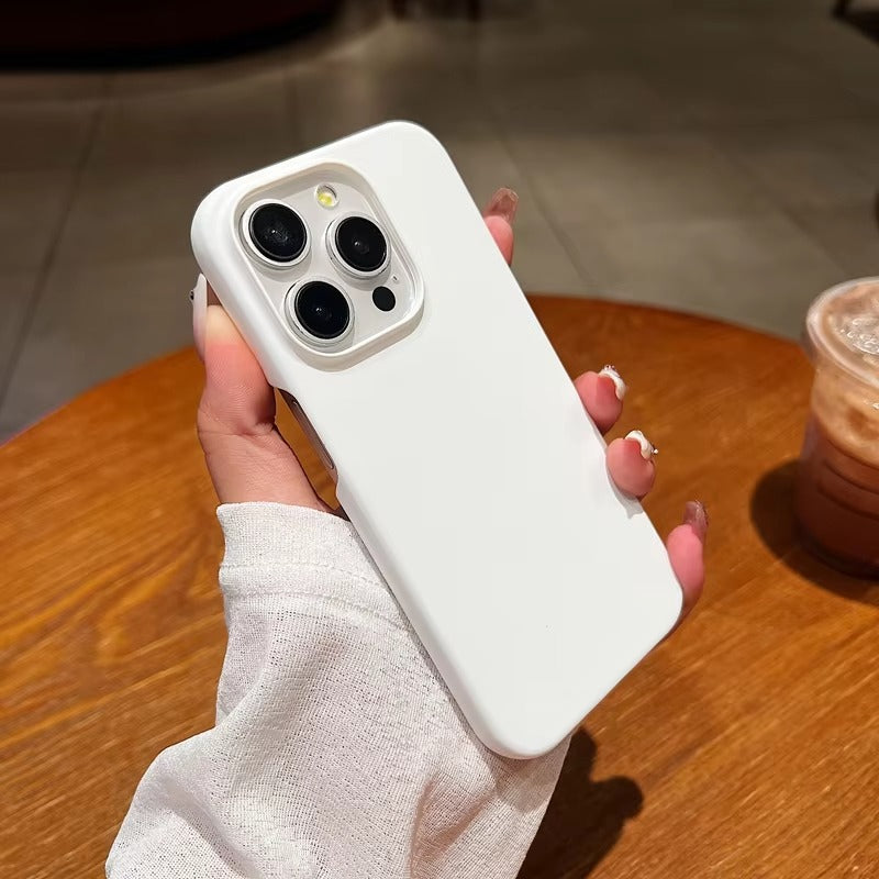 Luxury iPhone Case — Ultra-Thin, Anti-Fingerprint, Anti-Scratch, Dustproof, Lightweight Matte Hard PC Back Cover with Non-Slip Solid-Color Half-Wrapped Design