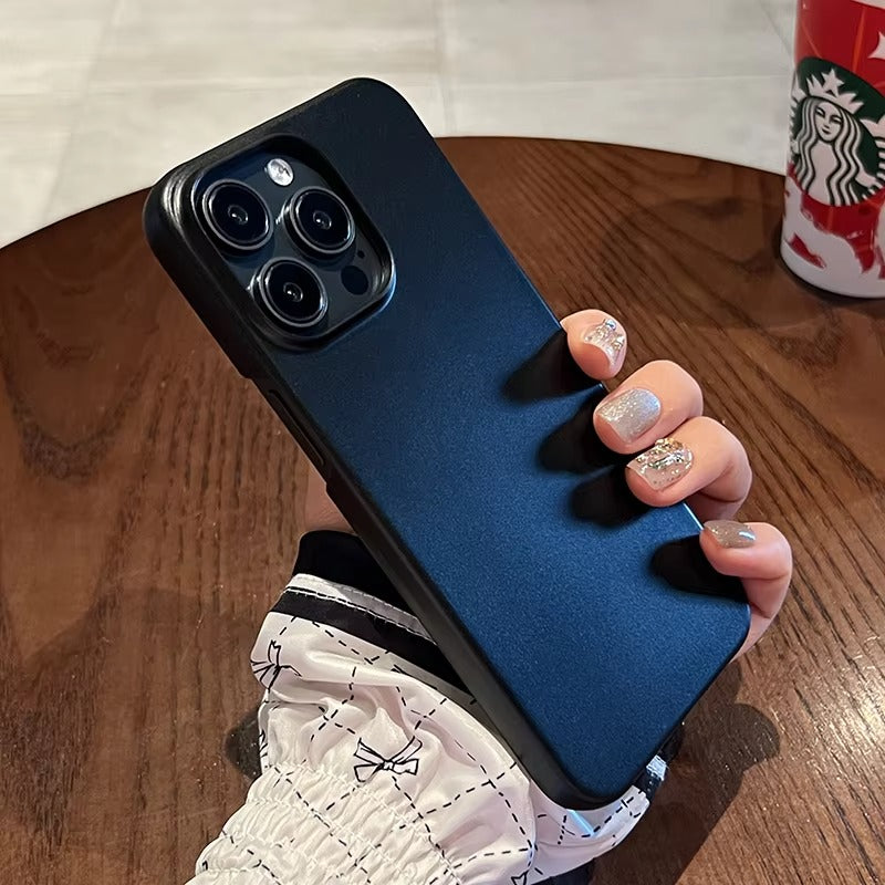 Luxury iPhone Case — Ultra-Thin, Anti-Fingerprint, Anti-Scratch, Dustproof, Lightweight Matte Hard PC Back Cover with Non-Slip Solid-Color Half-Wrapped Design