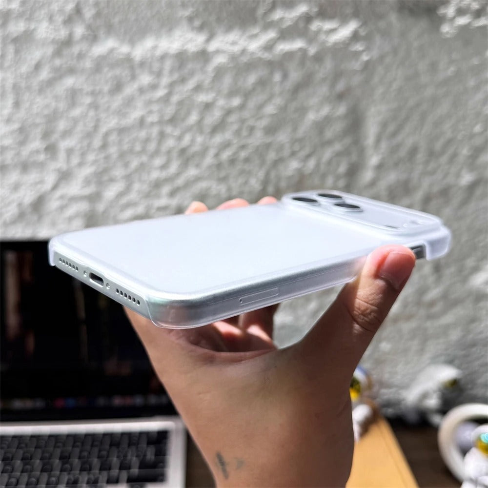 Luxury iPhone Case — Ultra-Thin, Anti-Fingerprint, Anti-Scratch, Lightweight Matte Anti-Glare Translucent Hard PC Half-Wrapped Tough Cover