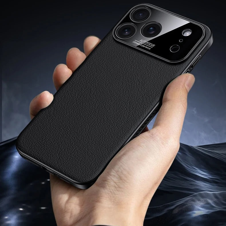 Luxury iPhone Case — Vegan Leather Heat-Dissipation Cover with Strong Magnetic Adsorption, Camera Lens Protector, Shockproof Dual-Layer Full-Coverage Design