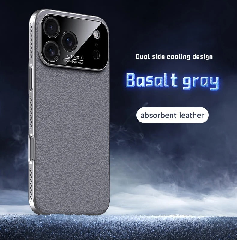 Luxury iPhone Case — Vegan Leather Heat-Dissipation Cover with Strong Magnetic Adsorption, Camera Lens Protector, Shockproof Dual-Layer Full-Coverage Design