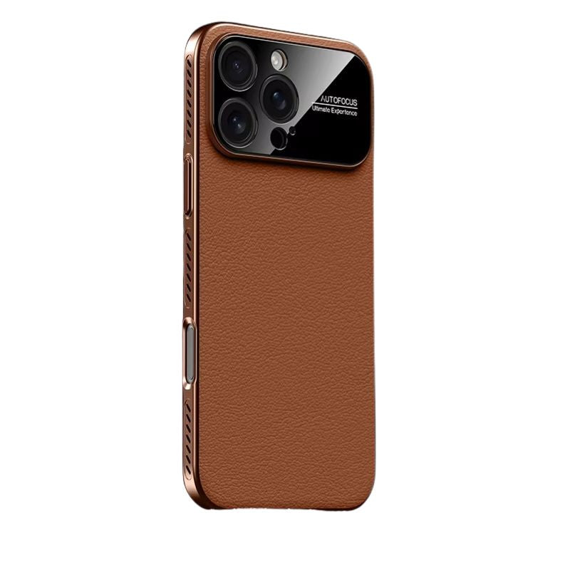 Luxury iPhone Case — Vegan Leather Heat-Dissipation Cover with Strong Magnetic Adsorption, Camera Lens Protector, Shockproof Dual-Layer Full-Coverage Design
