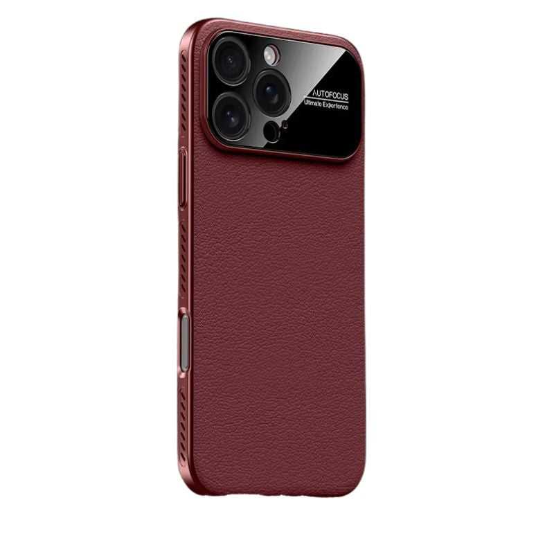 Luxury iPhone Case — Vegan Leather Heat-Dissipation Cover with Strong Magnetic Adsorption, Camera Lens Protector, Shockproof Dual-Layer Full-Coverage Design