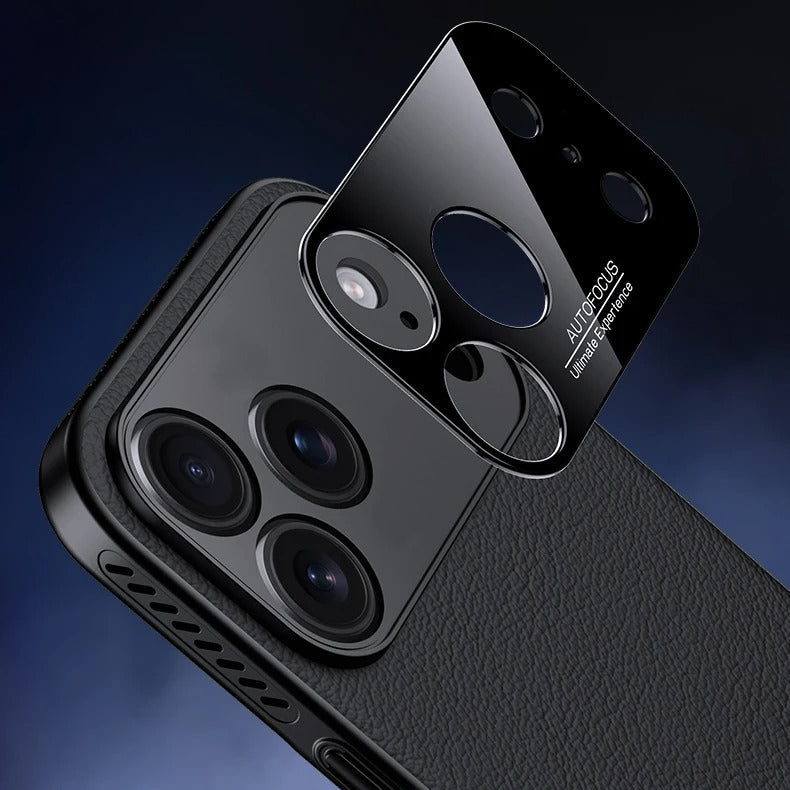 Luxury iPhone Case — Vegan Leather Heat-Dissipation Cover with Strong Magnetic Adsorption, Camera Lens Protector, Shockproof Dual-Layer Full-Coverage Design