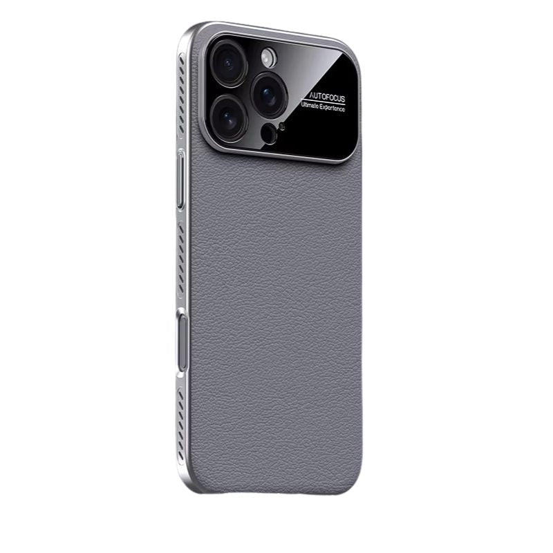 Luxury iPhone Case — Vegan Leather Heat-Dissipation Cover with Strong Magnetic Adsorption, Camera Lens Protector, Shockproof Dual-Layer Full-Coverage Design