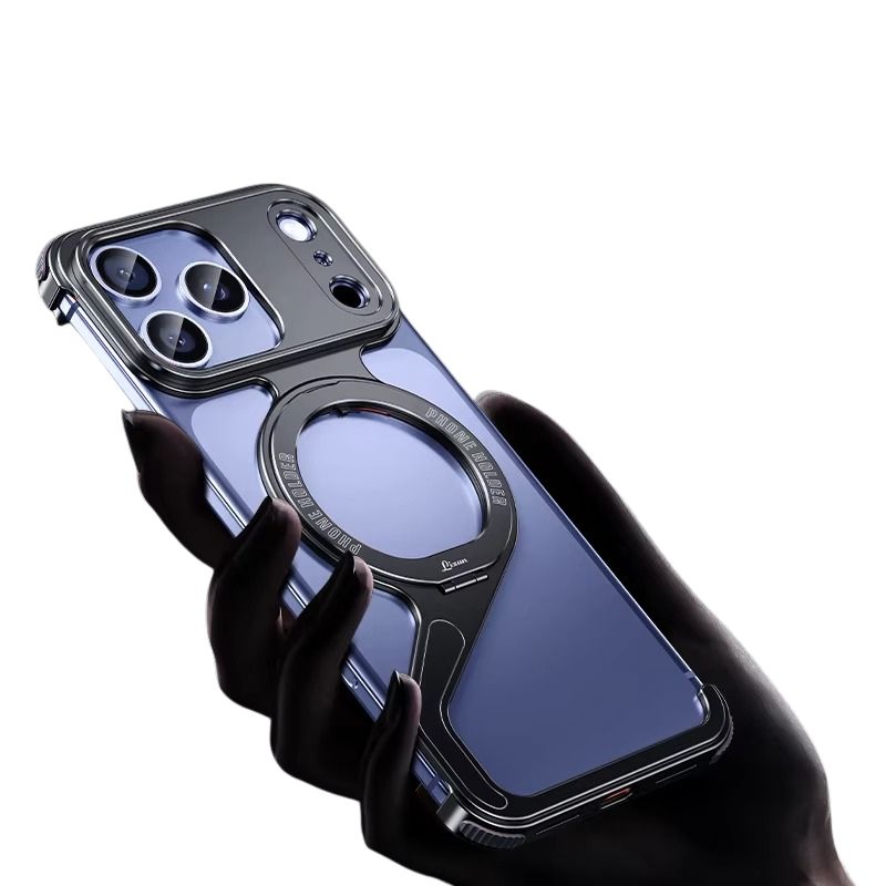 Luxury iPhone Case — Z-Shape Aluminum Alloy Frameless Magnetic Cover with Metal Shockproof Protection and Slim Minimal Design