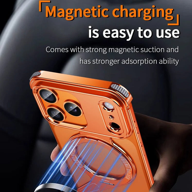 Luxury iPhone Case — Z-Shape Aluminum Alloy Frameless Magnetic Cover with Metal Shockproof Protection and Slim Minimal Design