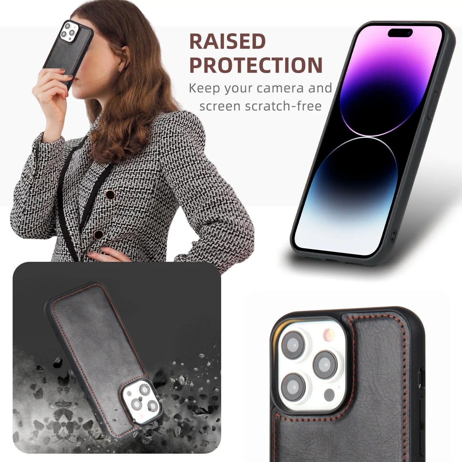 Luxury iPhone Case — 2-in-1 Detachable Magnetic Flip Leather Wallet with Zipper Purse, Dual-Layer Protection and Anti-Fingerprint Design