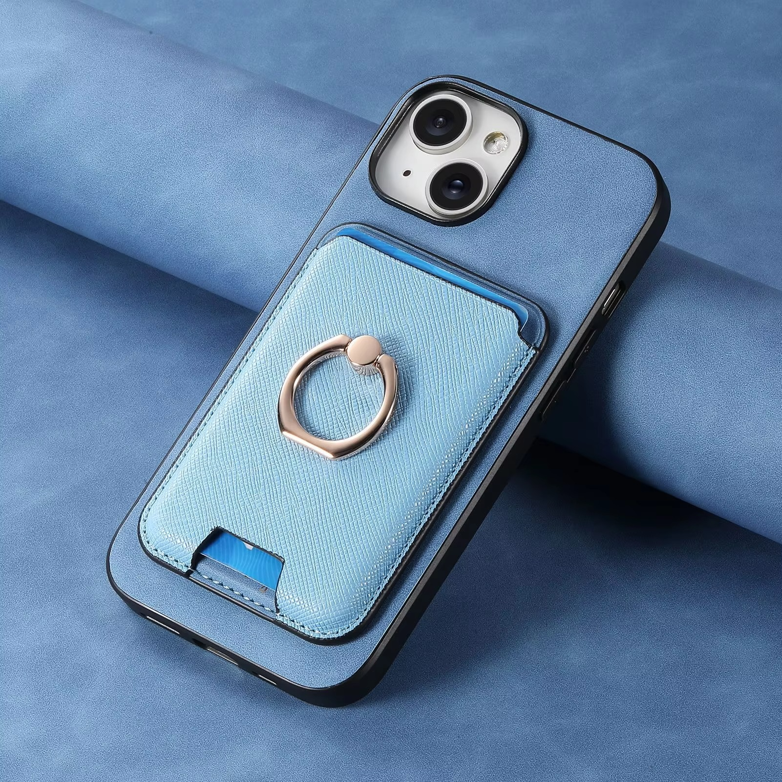 Luxury iPhone Detachable Magnetic Wallet Case — Leather Cover with Card Holder, Ring Stand Function, Shockproof Protection, Anti-Fingerprint Scratch-Resistant Design