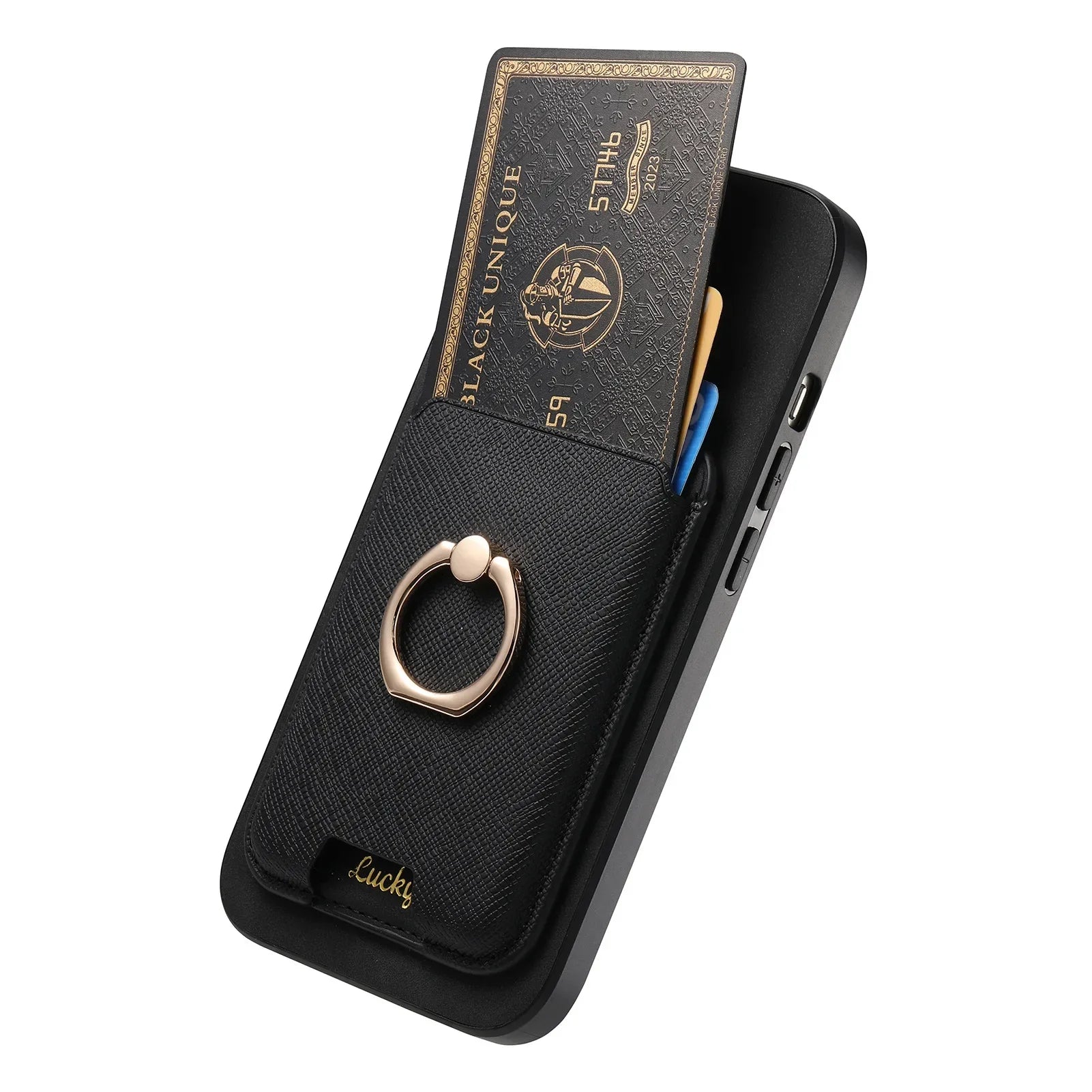 Luxury iPhone Detachable Magnetic Wallet Case — Leather Cover with Card Holder, Ring Stand Function, Shockproof Protection, Anti-Fingerprint Scratch-Resistant Design