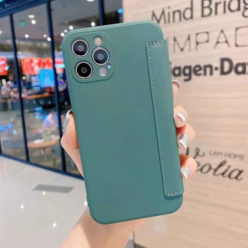 Luxury iPhone Flip Leather Wallet Case — Silicone Cover with Card Holder, Full Body Protection, Shockproof Durable Design, Stylish and Functional Phone Case