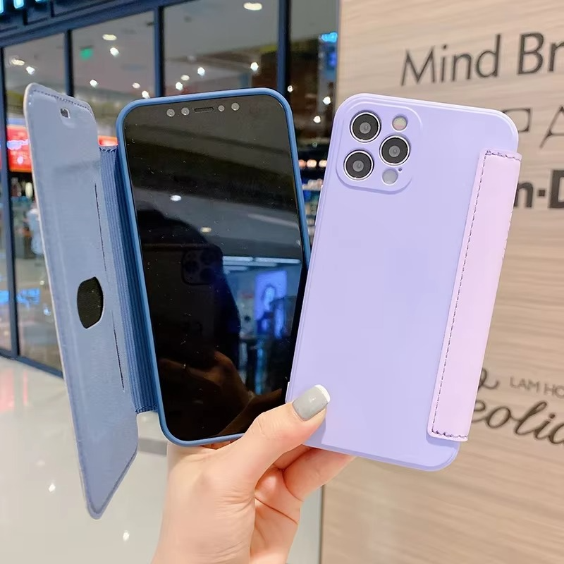 Luxury iPhone Flip Leather Wallet Case — Silicone Cover with Card Holder, Full Body Protection, Shockproof Durable Design, Stylish and Functional Phone Case