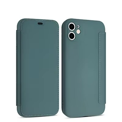 Luxury iPhone Flip Leather Wallet Case — Silicone Cover with Card Holder, Full Body Protection, Shockproof Durable Design, Stylish and Functional Phone Case
