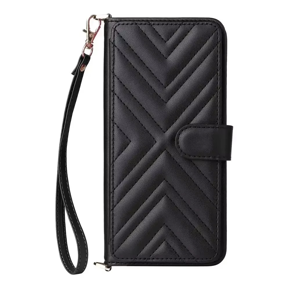 Luxury iPhone Flip Wallet Case — Leather Cover with Card Holder, Shockproof Protective Design, Stylish Full Body Phone Case with Added Functionality