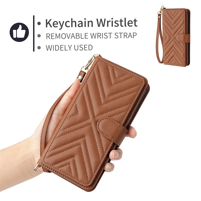 Luxury iPhone Flip Wallet Case — Leather Cover with Card Holder, Shockproof Protective Design, Stylish Full Body Phone Case with Added Functionality