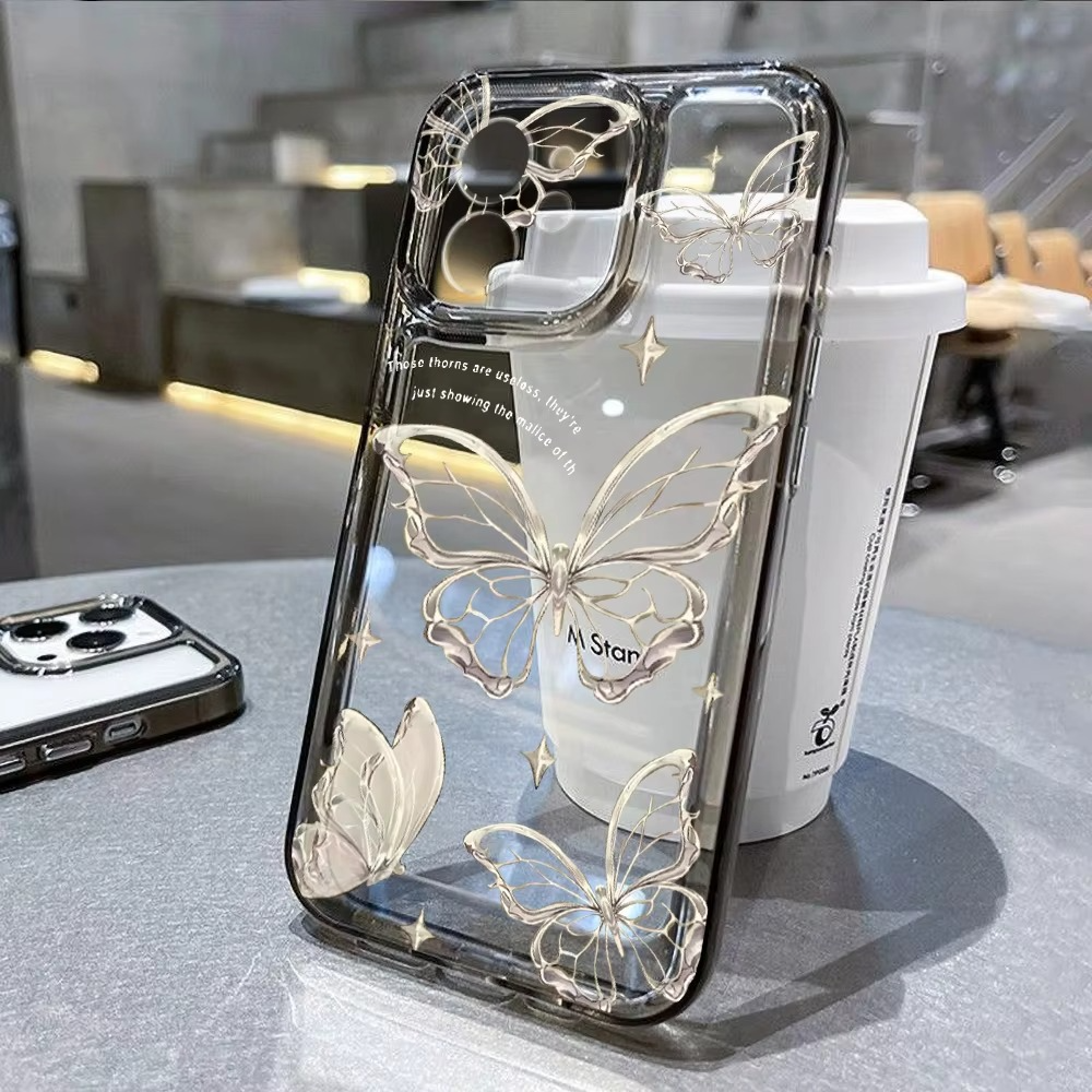 Luxury iPhone Case — Transparent Liquid Silicone Floral Shockproof Cover with Anti-Scratch Dustproof Non-Slip Lightweight Aesthetic Design