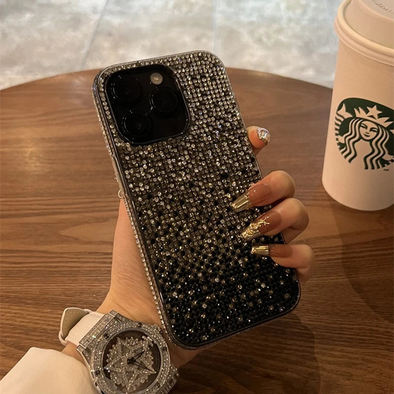 Luxury iPhone Glitter Diamond Case — Ultra-Thin Sparkling Cover, Slim Lightweight Design, Shockproof Anti-Fingerprint Scratch-Resistant Protective Finish
