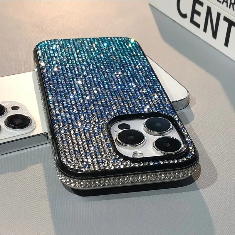 Luxury iPhone Glitter Diamond Case — Ultra-Thin Sparkling Cover, Slim Lightweight Design, Shockproof Anti-Fingerprint Scratch-Resistant Protective Finish