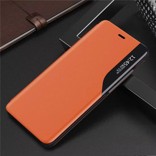 Luxury iPhone Leather Flip Wallet Case — Magnetic Stand Cover with Card Holder, Dual Layer Shockproof Protection, Anti-Fingerprint Scratch-Resistant Design