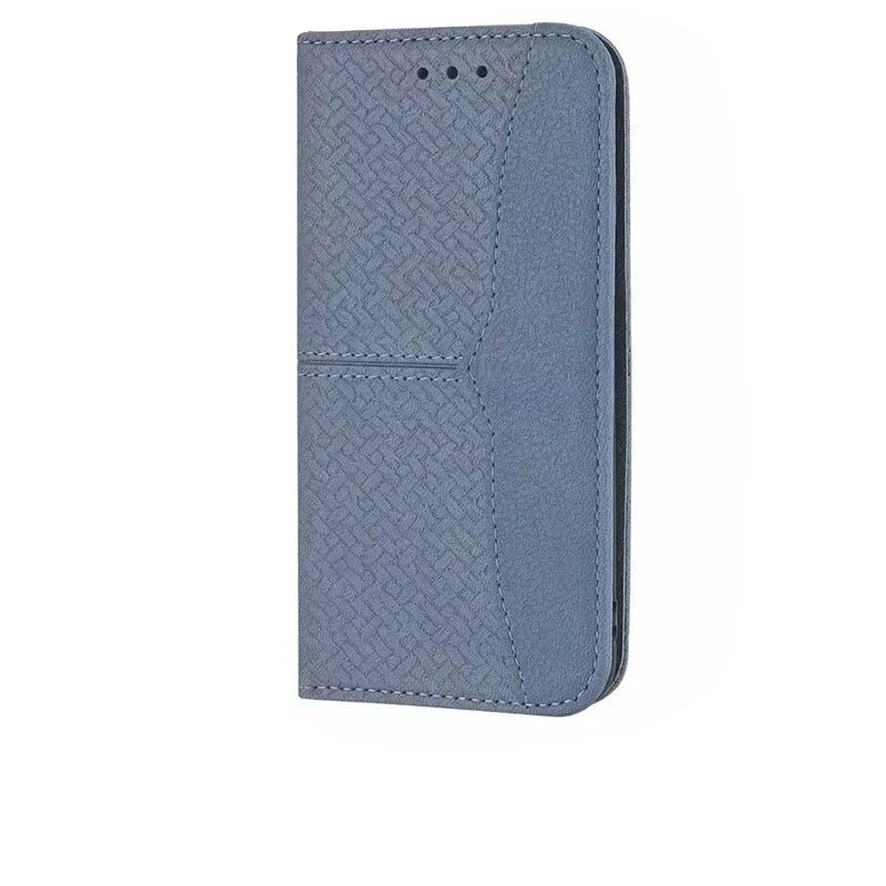 Luxury iPhone Leather Wallet Flip Case — Magnetic Cover with Card Holder, Kickstand Function, Dual Layer Shockproof Protection, Anti-Fingerprint Design