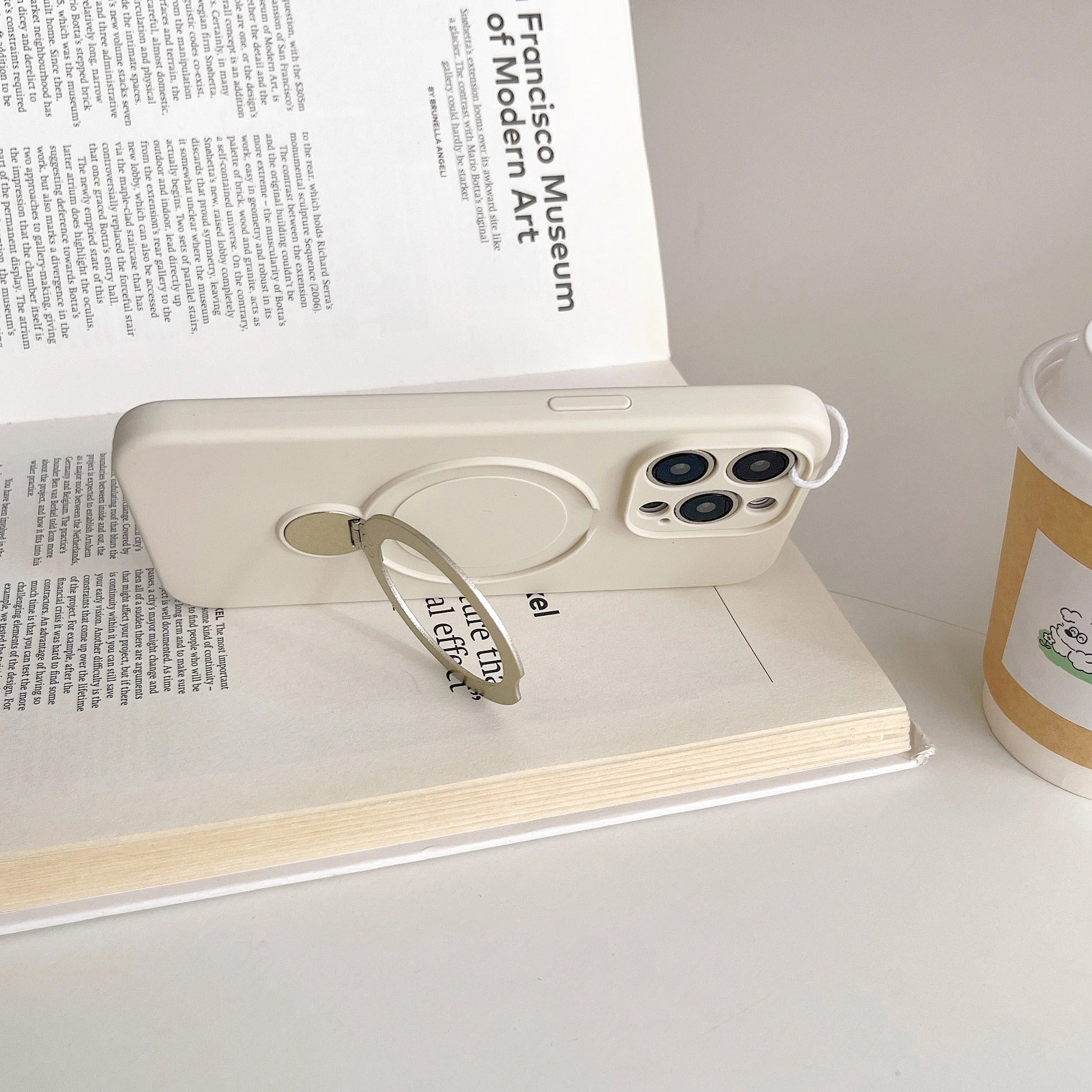 Luxury iPhone Liquid Silicone MagSafe Case — Magnetic Stand Holder Cover, Shockproof Full Protection, Matte Anti-Fingerprint Soft Bumper Design