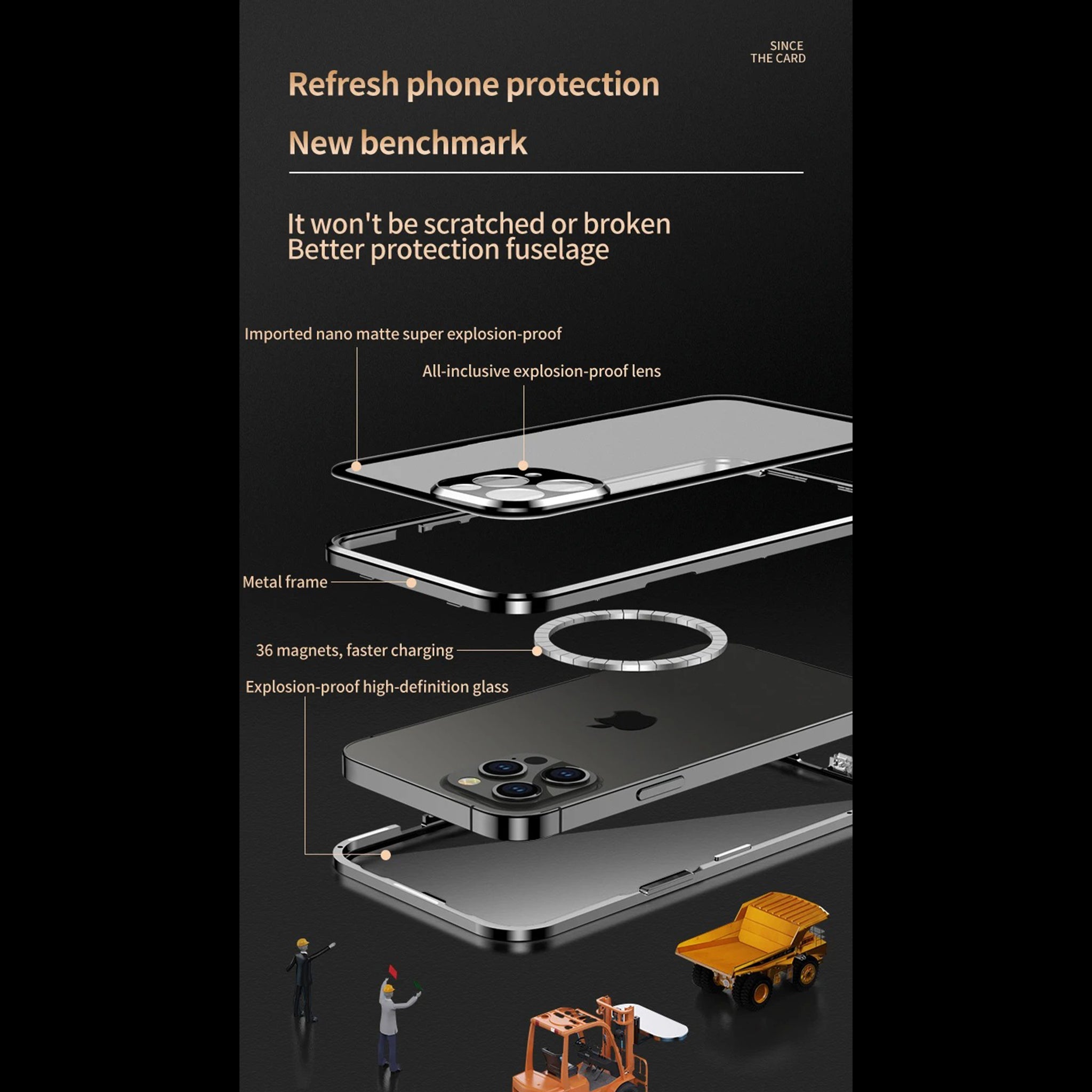 Luxury iPhone MagSafe Case Double-Sided Glass Cover — 360° Full Body HD Transparent Protection, Magnetic Metal Alloy Frame, Shockproof Anti-Fingerprint Design