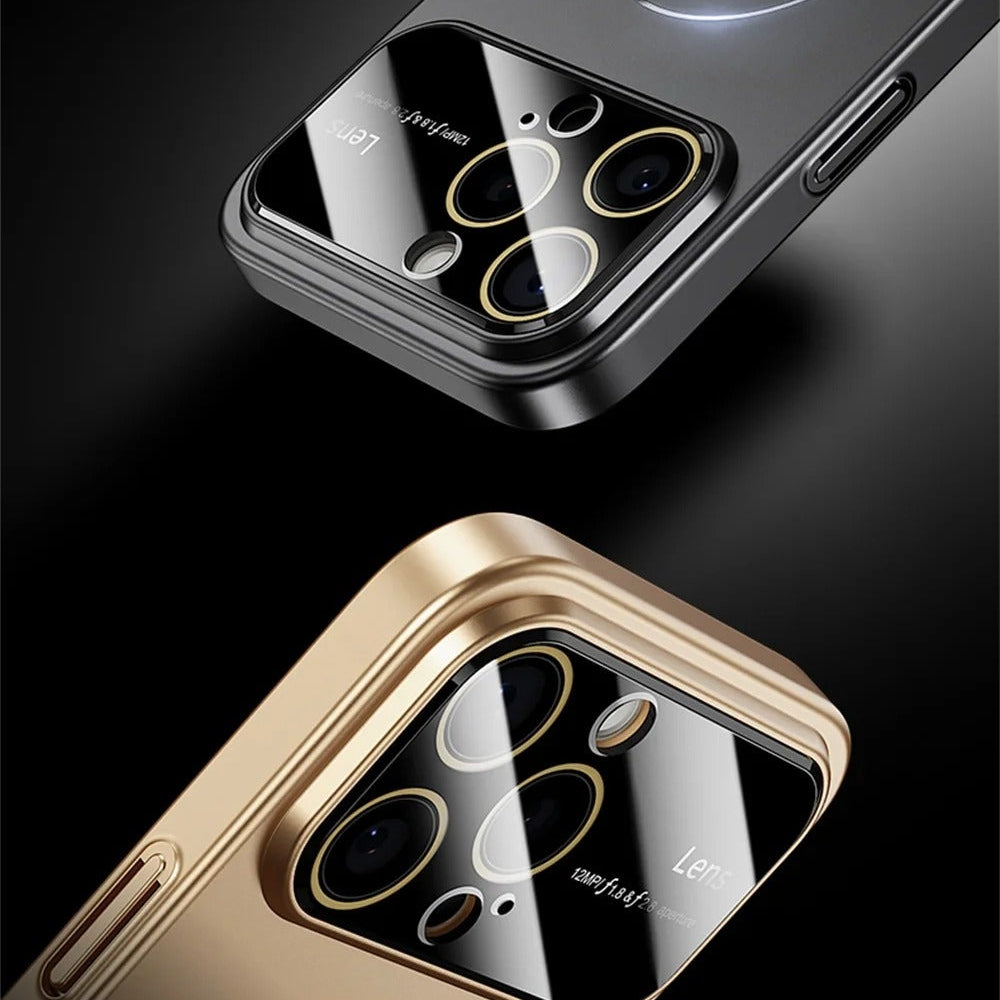 Luxury iPhone MagSafe Case Frosted Large Camera Window — Magnetic Wireless Charging, Slim Shockproof Bumper, Matte Anti-Fingerprint Scratch-Resistant Cover