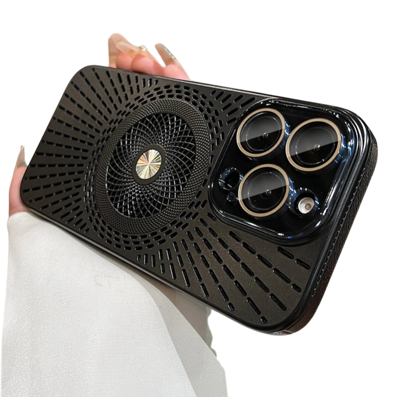 Luxury iPhone MagSafe Case Heat Dissipation Design — Ultra-Thin Anti-Drop Cover with Glass Camera Protector, Shockproof Anti-Fingerprint Scratch-Resistant Finish